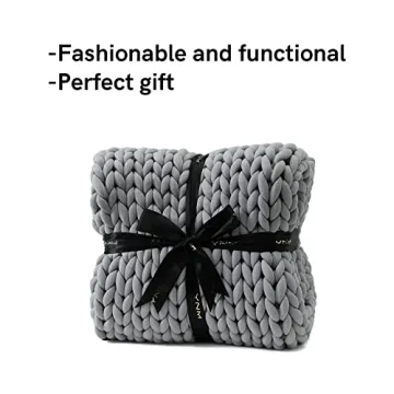 YnM Chunky Knit Weighted Blanket for Comfort and Style