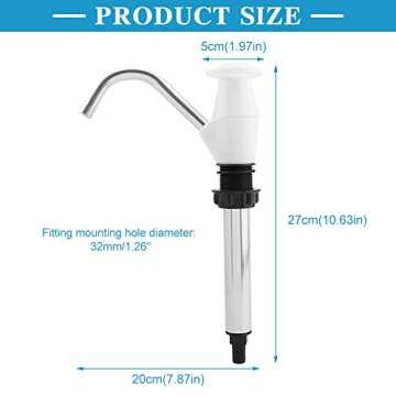 Caravan Sink Water Hand Pump Double Action Camping Trailer Motorhome Replacement Pumping Tool for Camping Trailer, Motorhome, Work Vehicles, Outdoors