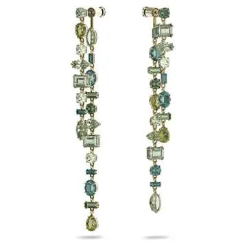 Stunning SWAROVSKI Gema Drop Earrings in Green Crystals
