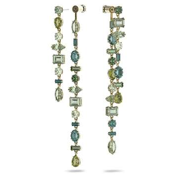 Stunning SWAROVSKI Gema Drop Earrings in Green Crystals