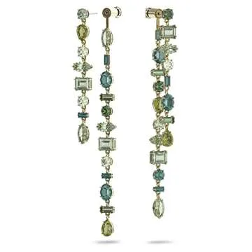Stunning SWAROVSKI Gema Drop Earrings in Green Crystals