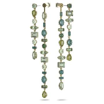 Stunning SWAROVSKI Gema Drop Earrings in Green Crystals