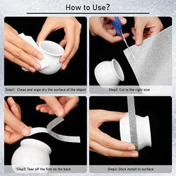 YGMONER 9.4 x 8 Inch Bling Car Trim Self-Adhesive Rhinestone DIY Decoration Sticker Car Accessories for Women, Car Bling Interior Exterior Decoration (Small 9.4 x 8, Silver)