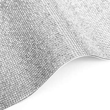 YGMONER 9.4 x 8 Inch Bling Car Trim Self-Adhesive Rhinestone DIY Decoration Sticker Car Accessories for Women, Car Bling Interior Exterior Decoration (Small 9.4 x 8, Silver)