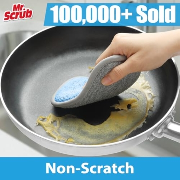 Mr. Scrub Kitchen Sponges Eco-Friendly Non-Scratch 6 Pack