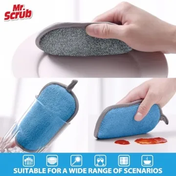 Mr. Scrub Kitchen Sponges Eco-Friendly Non-Scratch 6 Pack