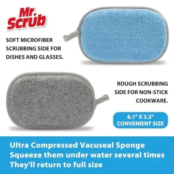 Mr. Scrub Kitchen Sponges Eco-Friendly Non-Scratch 6 Pack