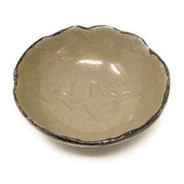 TJ Global Set of 5 Japanese Small Ceramic Dessert Bowls for Snacks, Salad, Ice Cream, Rice, Dishes, Sauce, or Soup - Good for Portion Control 10 Fluid Ounce Capacity