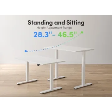 FEZIBO Electric Standing Desk, 55 x 24 Inches Height Adjustable Stand up Desk, Sit Stand Home Office Desk, Computer Desk, White