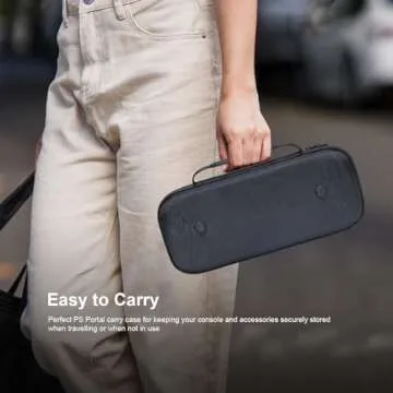 JDDWIN Carrying Case for PS5 & Playstation Portal, PS5 Remote Player holds accessories, Travel and Storage Protection for Headphones, Chargers and Easy Clean Case,Black Patterned