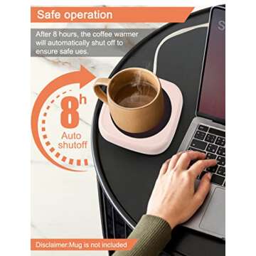 Coffee Mug Warmer - Candle Warmer Plate, Coffee Warmer for Desk with 2 Temperature Settings, Electric Coffee Cup Warmer, Auto Shut Off Tea Warmer, Beverage Warmer,Mug Heater Pink…