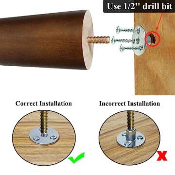 AORYVIC Furniture Legs Wood Sofa Legs Replacement Legs for Cabinet Vanity Couch Chair Dresser Pack of 4 (6 inch)