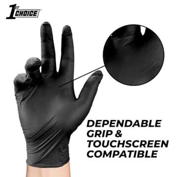 1st Choice Black Nitrile Disposable Gloves for Cooking