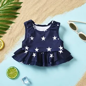 Aalizzwell Toddler Girls Independence Day Swimsuit 5T