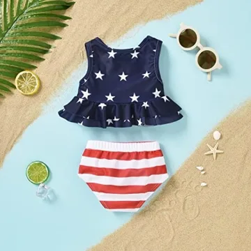 Aalizzwell Toddler Girls Independence Day Swimsuit 5T