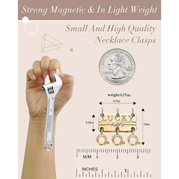 OHINGLT Lucky Necklace Layering Clasps Separator for Stackable,14K Gold and Silver Plated Multiple Necklace Clasps for Women
