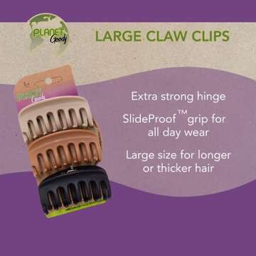 GOODY Planet Sustainable Round Claw Clips - Eco-Friendly Hair Clips for All Ages