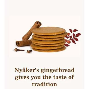 Nyakers Gingerbread Snaps Cookie Tin, Finest Ginger Snaps Original Flavor Swedish Cookie, 750 g - 26.45 oz - 1.65 lbs, With Protective Insert