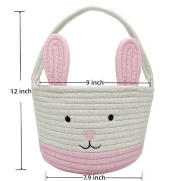 Adorable and Durable Easter Bunny Basket with Handle for Kids