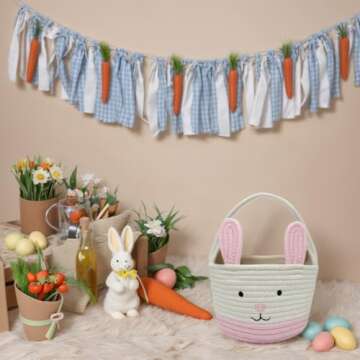 Easter Bunny Basket: Adorable Egg Hunt Essential for Kids