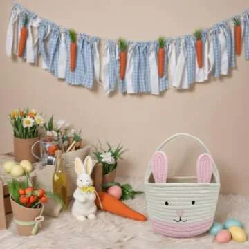 Easter Bunny Basket: Adorable Egg Hunt Essential for Kids