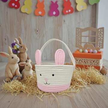 Easter Bunny Basket: Adorable Egg Hunt Essential for Kids