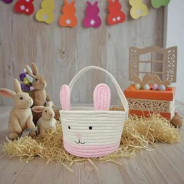 Easter Bunny Basket: Adorable Egg Hunt Essential for Kids