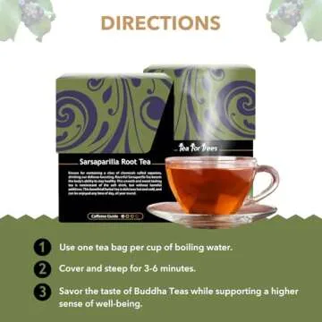 Buddha Teas - Organic Sarsaparilla Root Tea - Herbal Tea - Digestion & Skin Health - With Antioxidants & Minerals - Clean Ingredients - Caffeine Free - OU Kosher - 18 Tea Bags (Pack of 1)