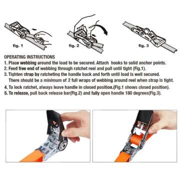 XSTRAP Ratchet Tie Down Straps - 4PK, 10 Ft Protection