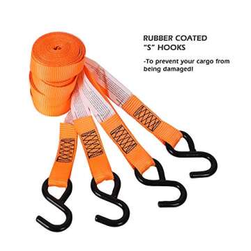 XSTRAP Ratchet Tie Down Straps - 4PK, 10 Ft Protection