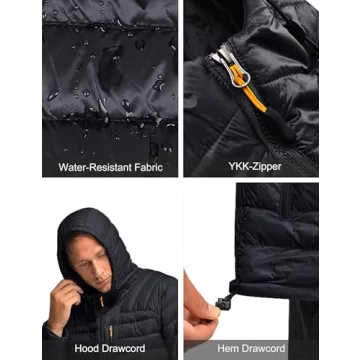 HARD LAND Men's Lightweight Packable Down Jacket 5 Pockets