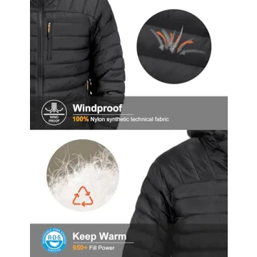 HARD LAND Men's Lightweight Packable Down Jacket 5 Pockets