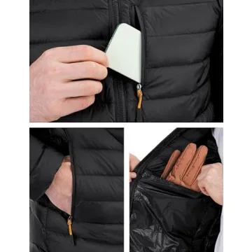 HARD LAND Men's Lightweight Packable Down Jacket 5 Pockets