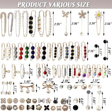 Stylish 75PCS TIHOOD Pearl Brooch Set for Fashion Lovers