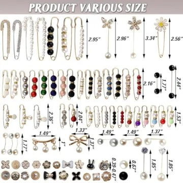 Stylish 75PCS TIHOOD Pearl Brooch Set for Fashion Lovers