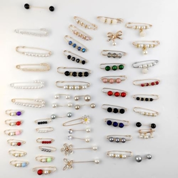 Stylish 75PCS TIHOOD Pearl Brooch Set for Fashion Lovers
