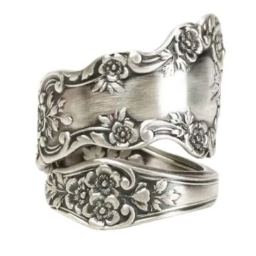 Exquisite 925 Adjustable Silver Spoon Ring - Elegant Vintage Jewelry Gift