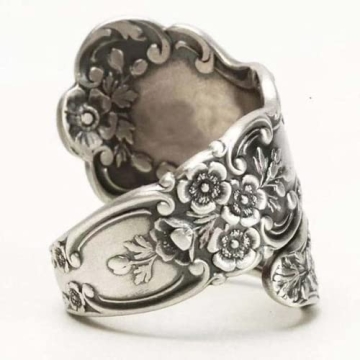 925 Sterling Silver Spoon Ring - Adjustable Jewelry Gift for Women
