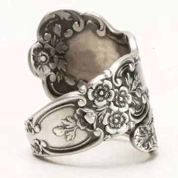 925 Sterling Silver Spoon Ring - Adjustable Jewelry Gift for Women