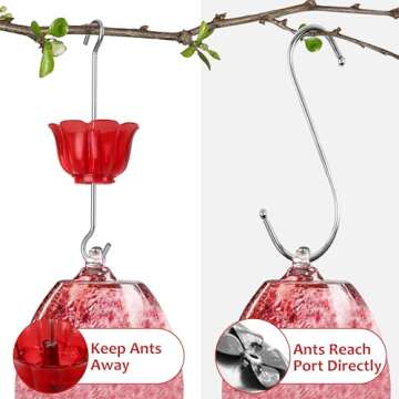 SIXTOYZF Ant Moat for Hummingbird Feeders - 4 Pack, Rustproof, Leakproof, and Sturdy