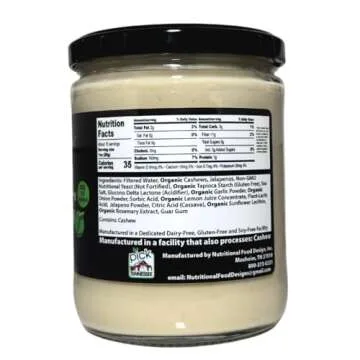 VEGAN VALLEY Jalapeno Cheeze Sauce - Cashew Based Nacho Cheeze - 16 oz - Certified Kosher, Gluten-Free, Soy-Free, and Dairy Free Cheese Makes Great Vegan Pasta Sauce, Dips for Chips, and More