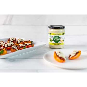 VEGAN VALLEY Jalapeno Cheeze Sauce - Cashew Based Nacho Cheeze - 16 oz - Certified Kosher, Gluten-Free, Soy-Free, and Dairy Free Cheese Makes Great Vegan Pasta Sauce, Dips for Chips, and More