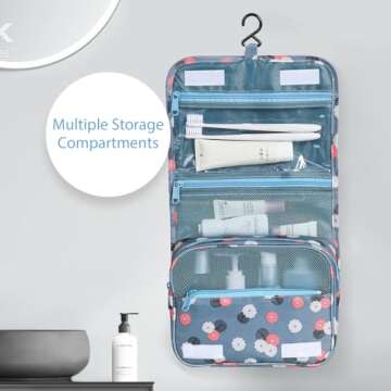 DIMJ Packing Cubes for Travel - 8 Pcs Lightweight Essential Bags (Blue Flower)