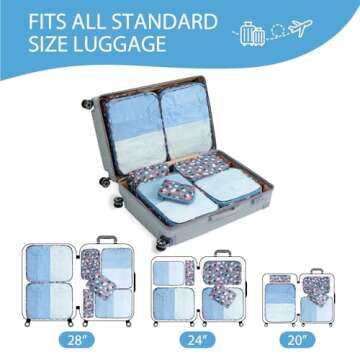 DIMJ 8-Piece Packing Cubes for Organized Travel Essentials