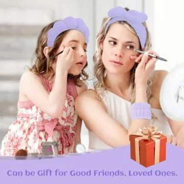 ATROCH SPA Headbands for Women & Wristband Set for Face Wash, Makeup Headband, Hair Band for Washing Face, Bubble Headband, Skincare Headbands and Wristbands for Women 4 Pcs
