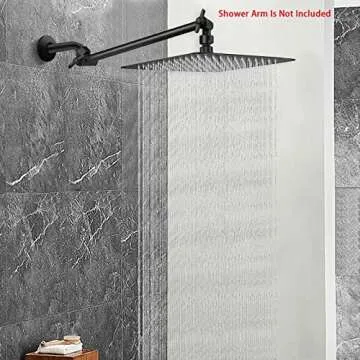 NearMoon Rain Shower Head, High Flow Stainless Steel Square Rainfall Shower, High Pressure Design, Awesome Shower Experience Even At Low Water Flow (10 Inch, Matte Black)