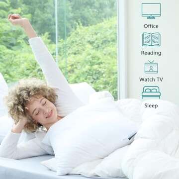 KAKABELL 18x18 Pillows Insert,Throw Pillows Insert (Pack of 2, White), 100% Cotton Cover, Down Alternative Bed and Couch Pillows, Luxury Soft and Cozy Indoor and Outdoor Decorative Pillows