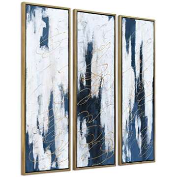 Empire Art Direct Abstract Wall Art Textured Hand Painted Canvas by Martin Edwards, Triptych, 60" x ...