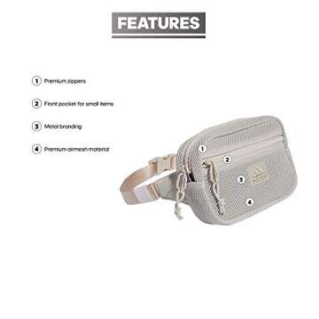 adidas Airmesh Waist Pack/Travel Bag, Alumina Beige, One Size
