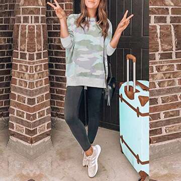 BTFBM Women Sweatshirts Crew Neck Long Sleeve Camouflage Casual Fit Sweatshirt Pullover Tops Shirts Camo Leopard Print